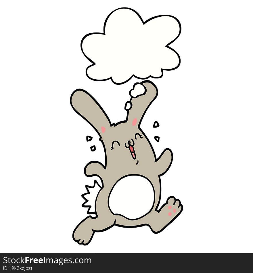 Cartoon Rabbit And Thought Bubble