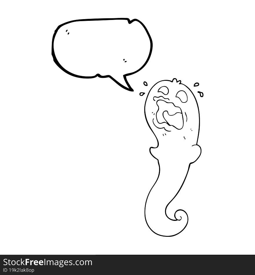 freehand drawn speech bubble cartoon halloween ghost