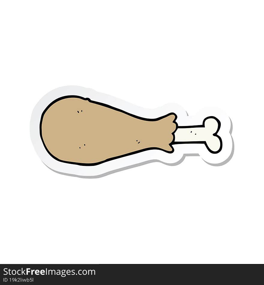 sticker of a cartoon chicken leg