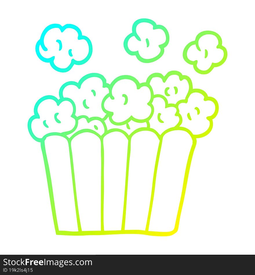 Cold Gradient Line Drawing Cartoon Cinema Popcorn