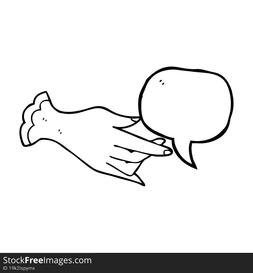 speech bubble cartoon hand