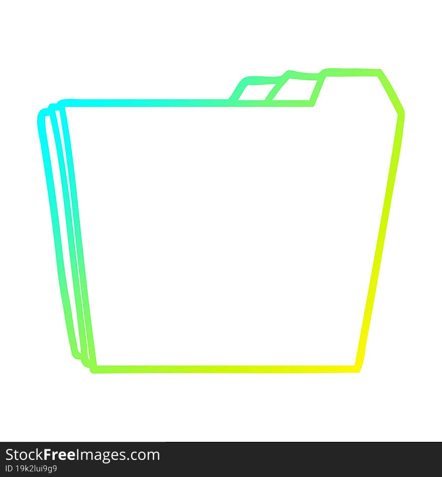 cold gradient line drawing of a cartoon business folders