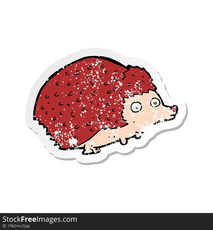 retro distressed sticker of a cartoon hedgehog