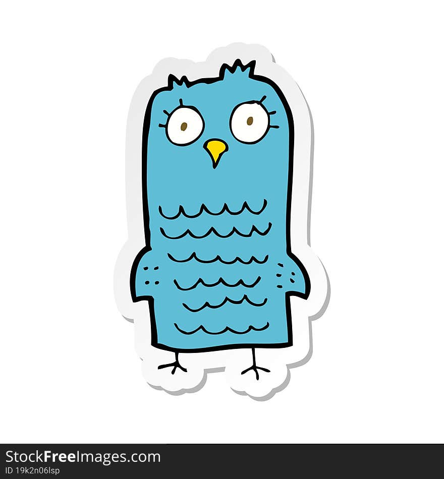 sticker of a cartoon bird