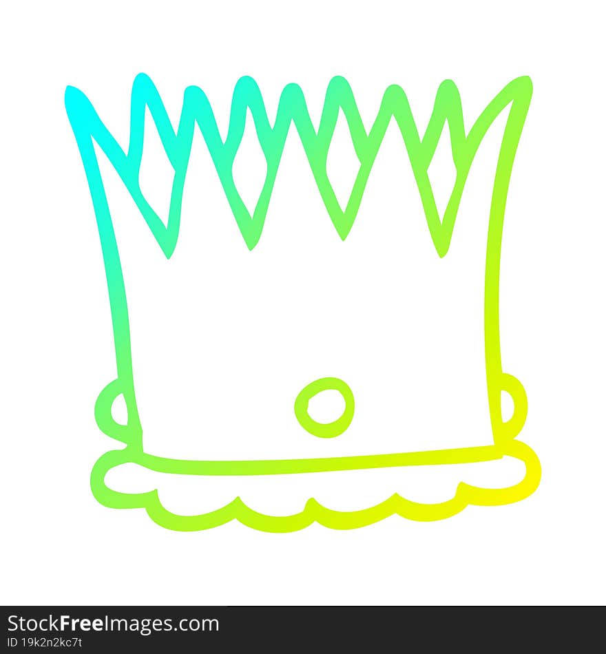 Cold Gradient Line Drawing Cartoon Royal Crown