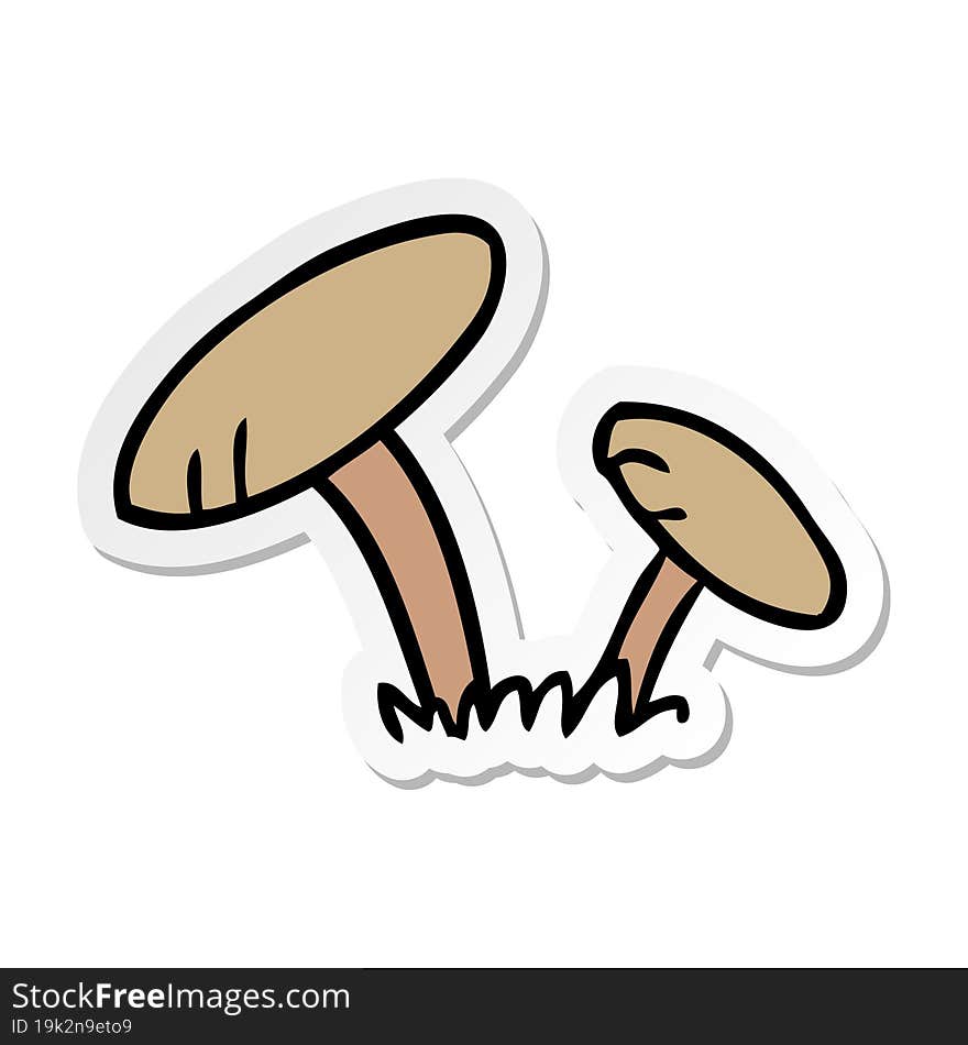 sticker cartoon doodle of some mushrooms