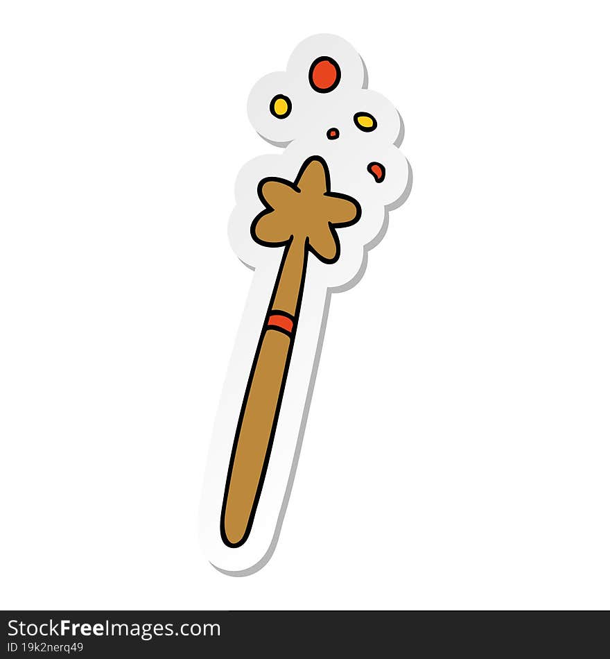 sticker cartoon doodle of a magic wand