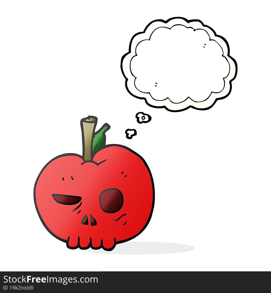 freehand drawn thought bubble cartoon poison apple