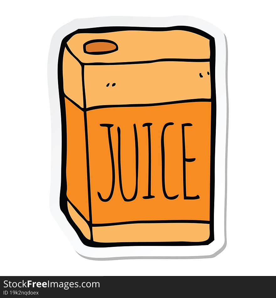 sticker of a cartoon juice box