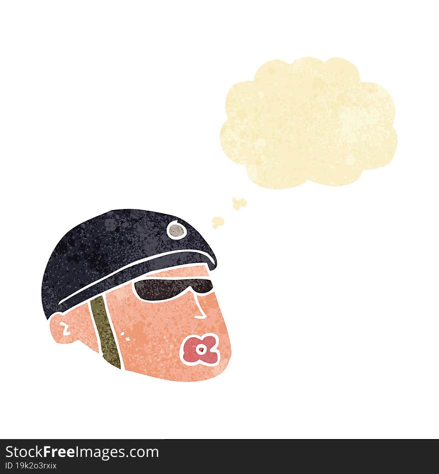 Cartoon Policeman Head With Thought Bubble