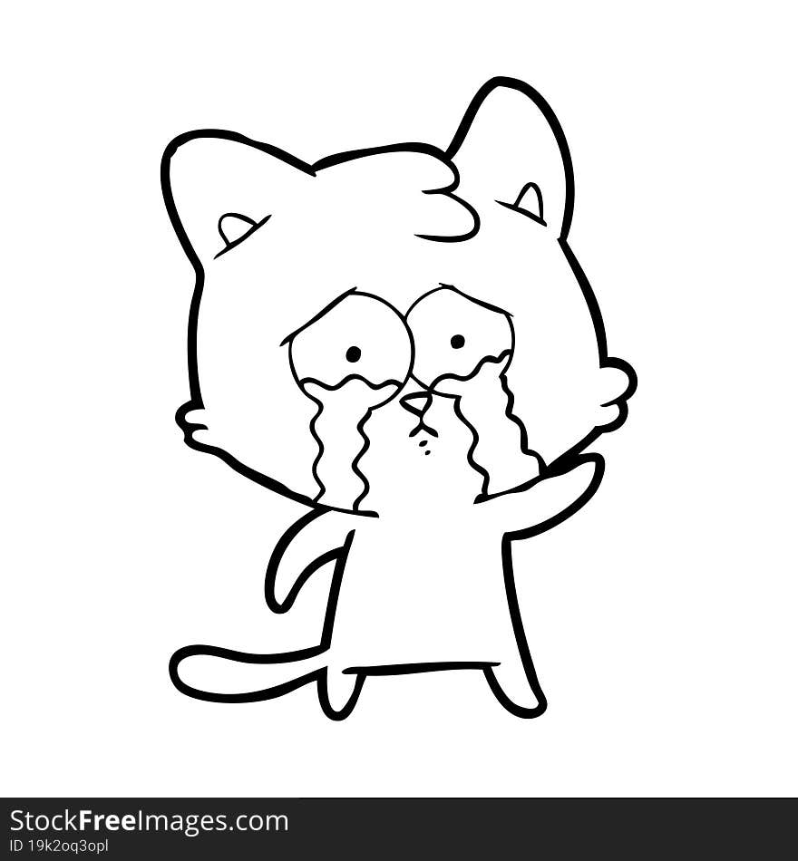 crying cartoon cat. crying cartoon cat