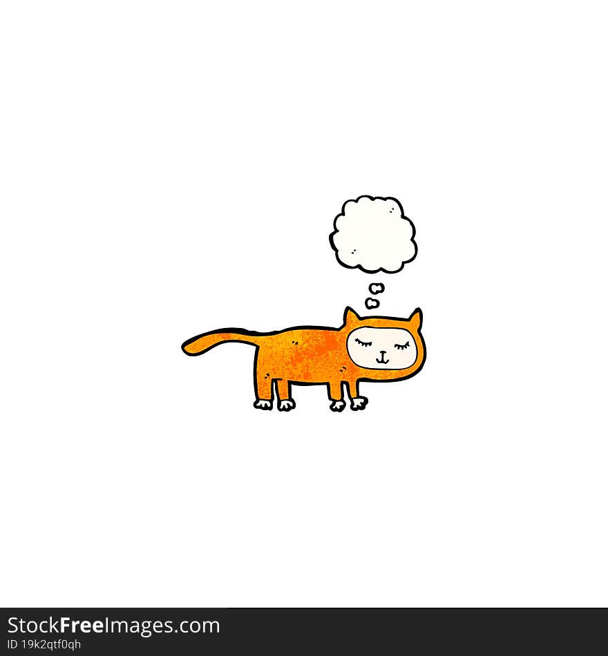 Cartoon Cat With Thought Bubble