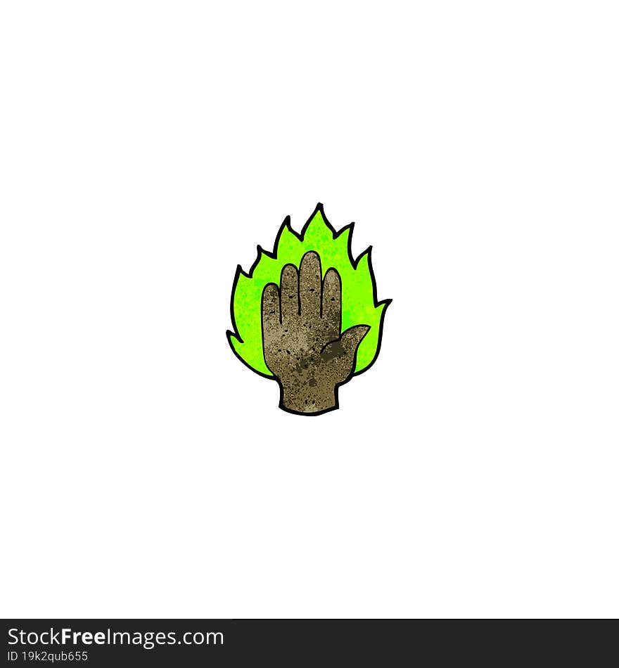 spooky magic hand symbol