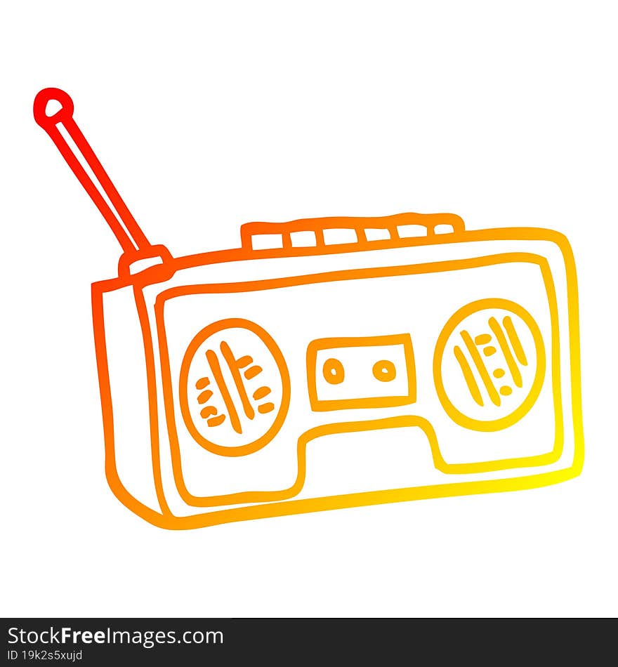 Warm Gradient Line Drawing Cartoon Radio Player