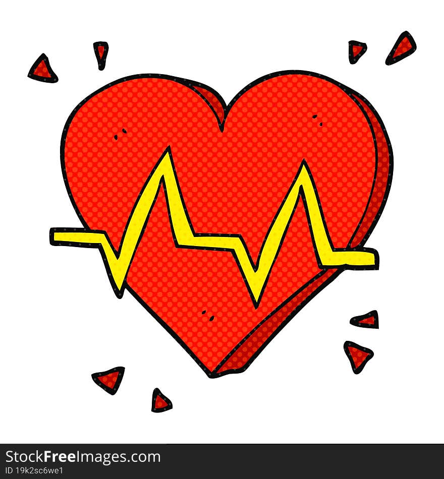 freehand drawn cartoon heart rate