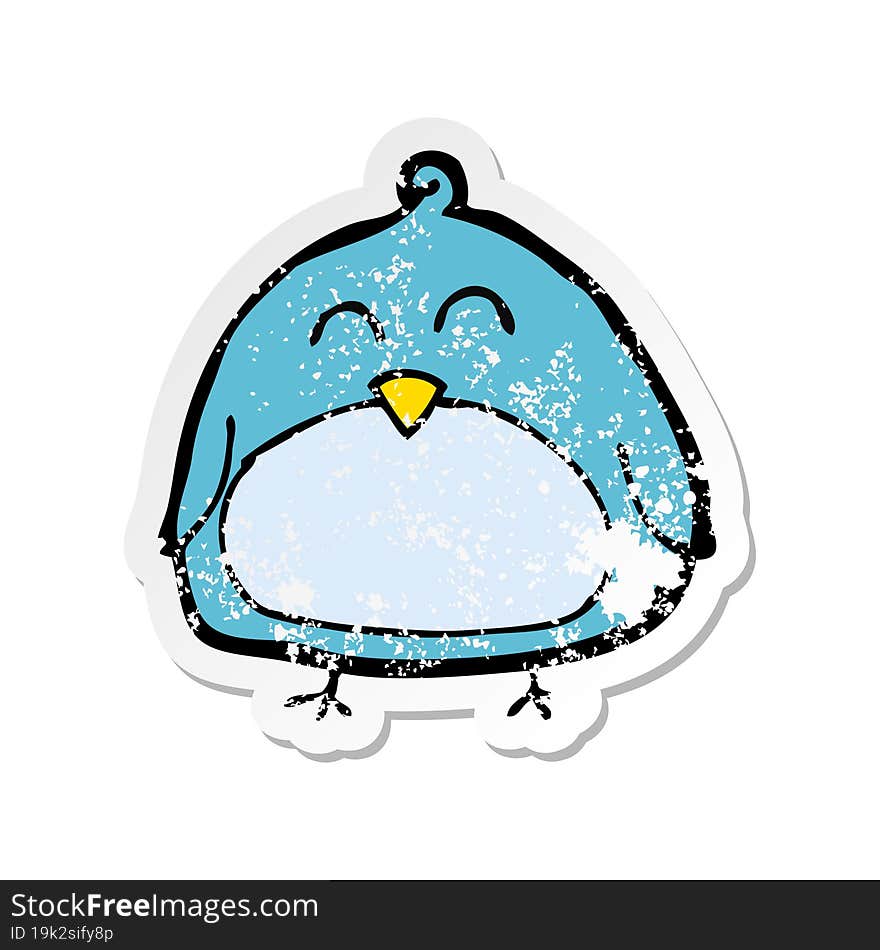 retro distressed sticker of a funny cartoon bird