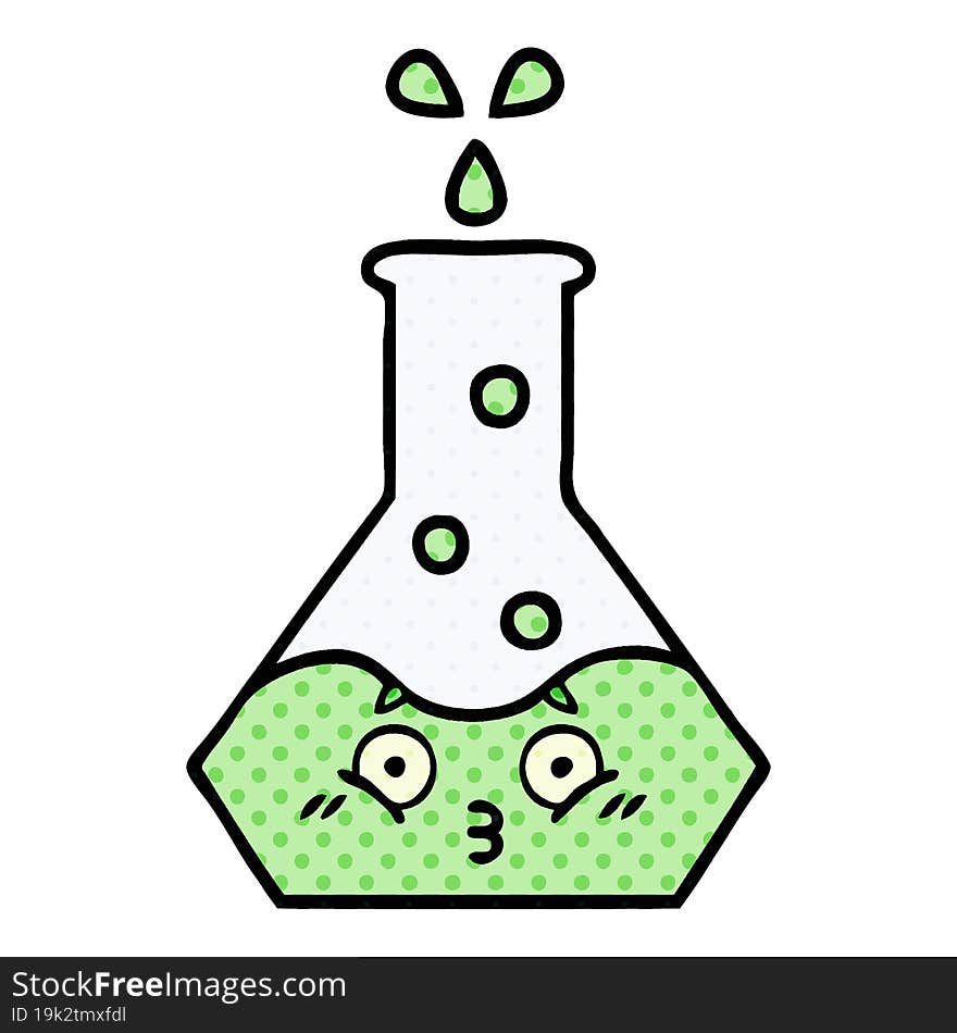 Comic Book Style Cartoon Science Beaker