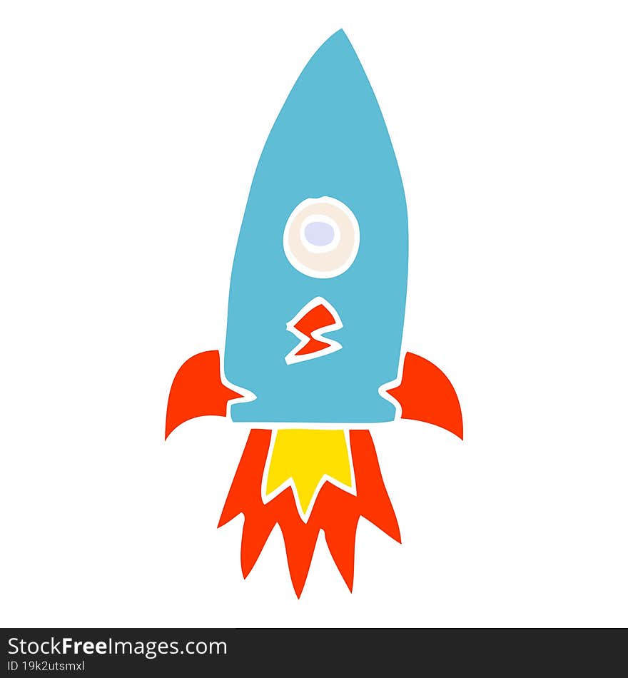 cartoon doodle space rocket