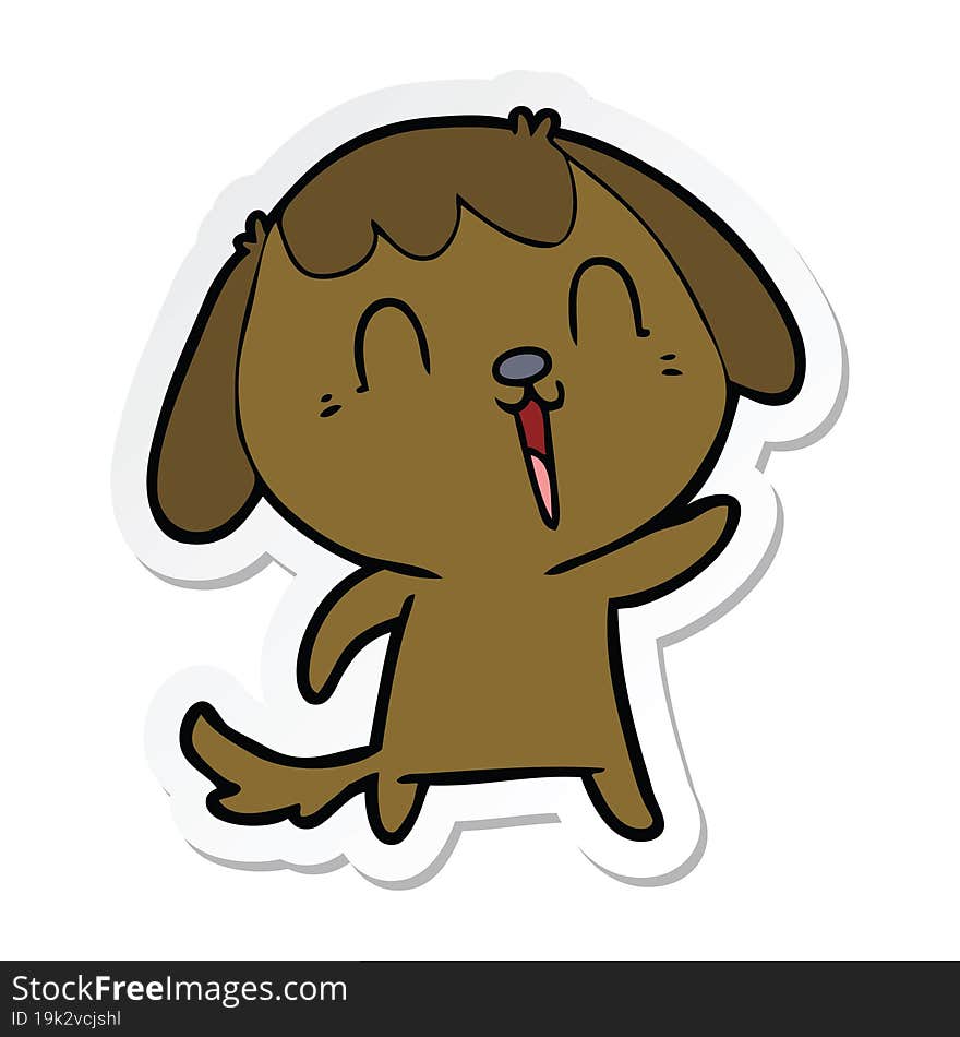 sticker of a cute cartoon dog