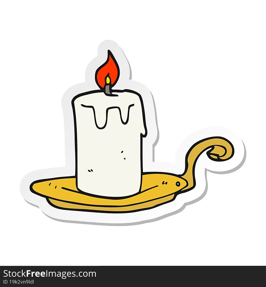 sticker of a cartoon candle lamp