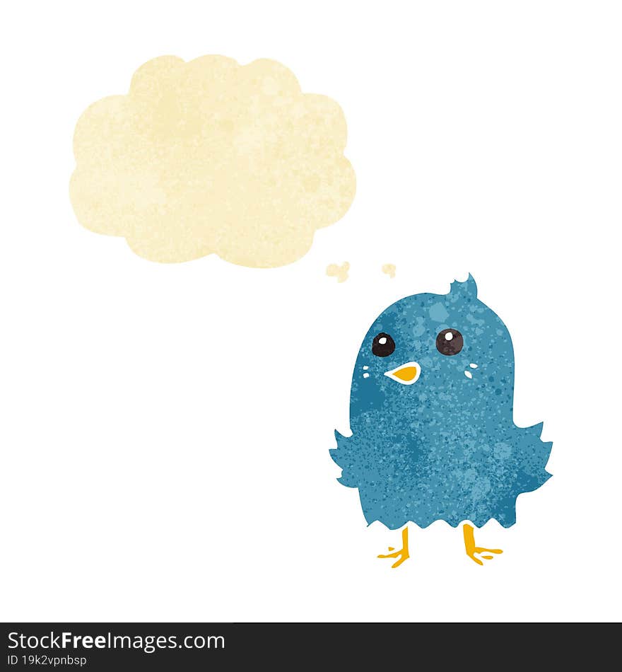 cartoon bird with thought bubble