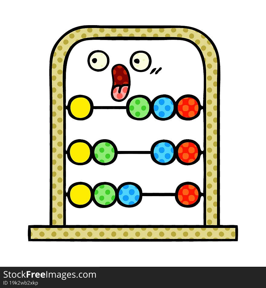 comic book style cartoon abacus