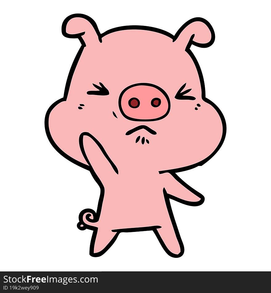 cartoon angry pig. cartoon angry pig