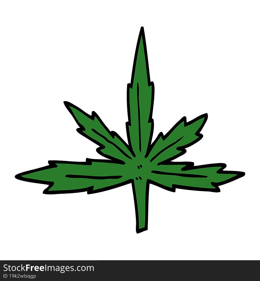 Cartoon Doodle Marijuana Leaf