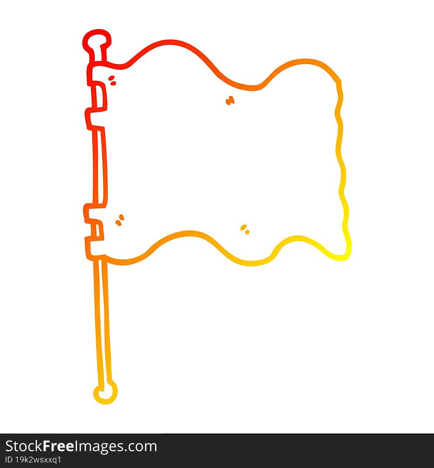 Warm Gradient Line Drawing Cartoon Flag