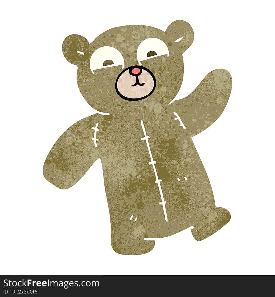 Retro Cartoon Teddy Bear