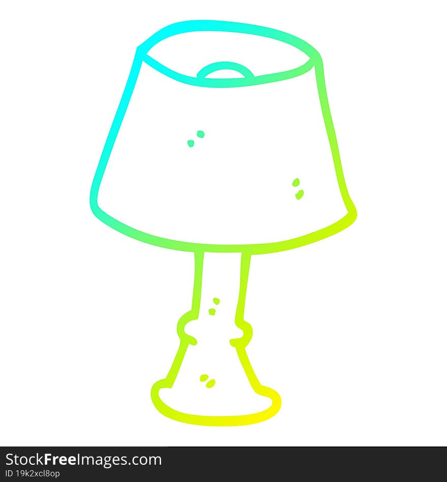 cold gradient line drawing of a cartoon regular lamp