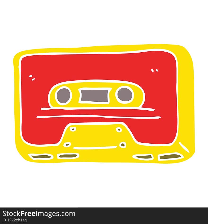 flat color style cartoon old tape cassette