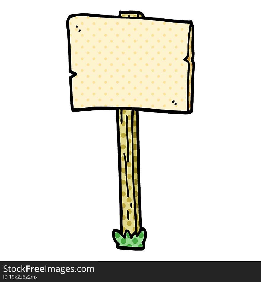 cartoon doodle sign post