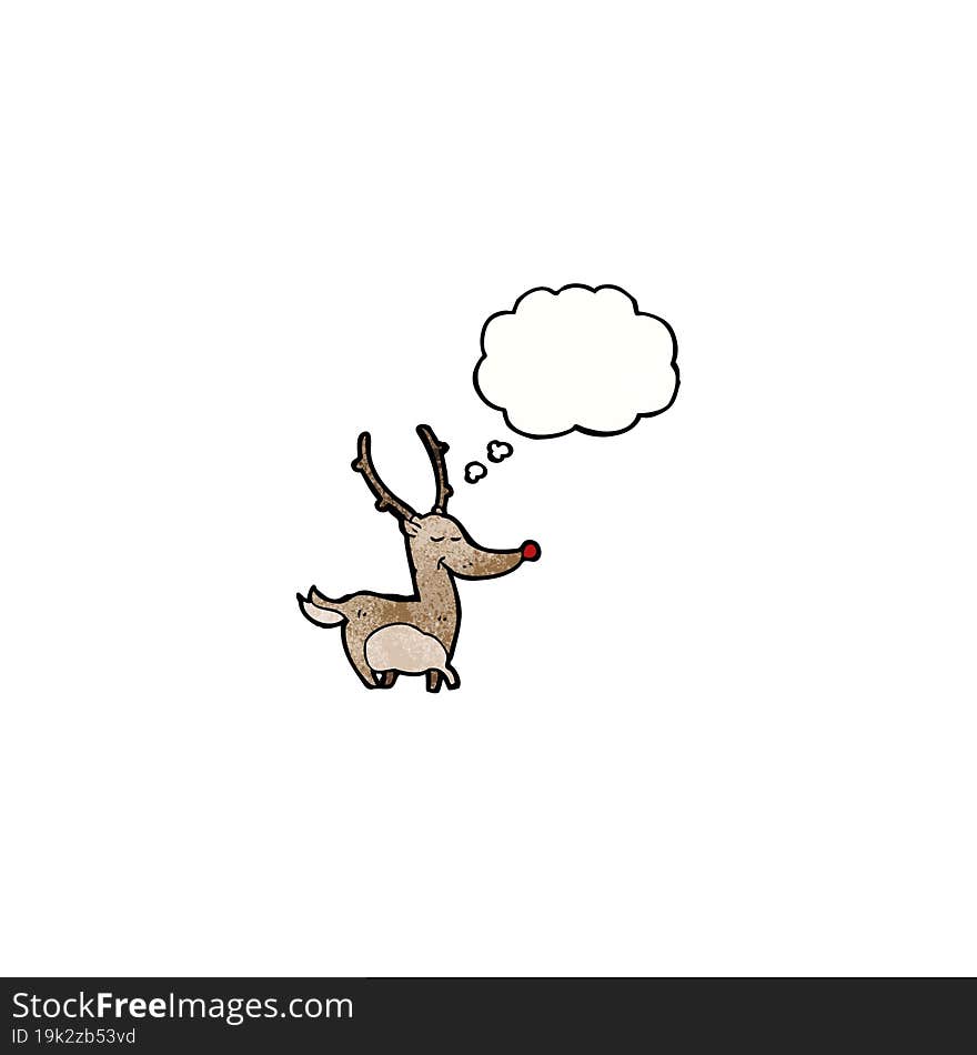 Cartoon Reindeer With Thought Bubble