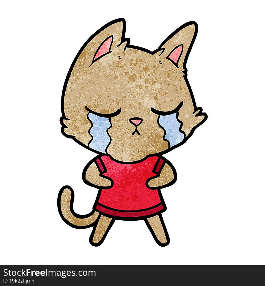 crying cartoon cat. crying cartoon cat