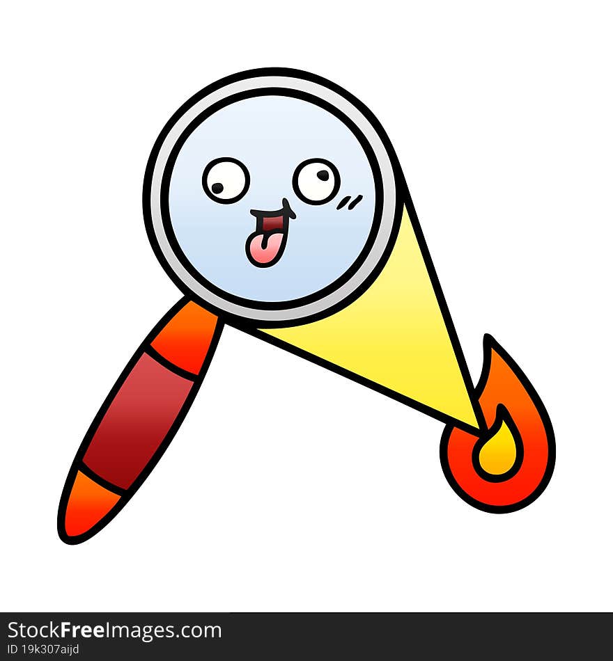 gradient shaded cartoon magnifying glass