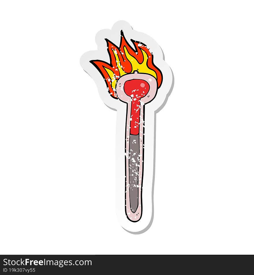 retro distressed sticker of a cartoon hot thermometer