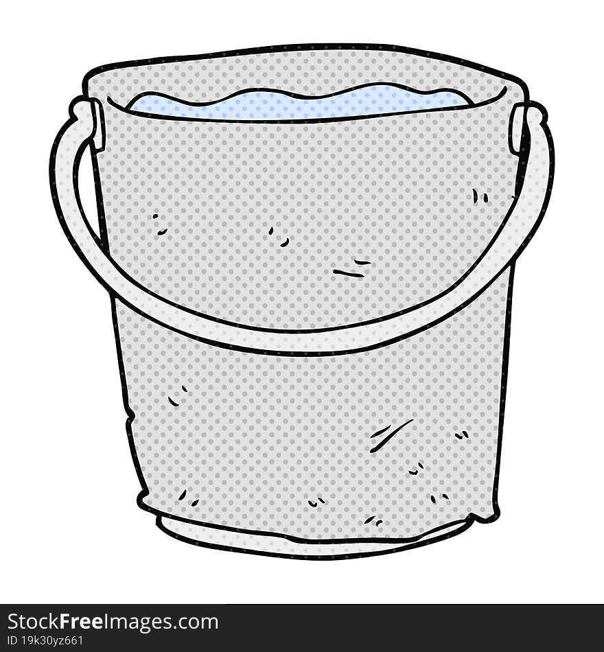 freehand drawn cartoon bucket of water