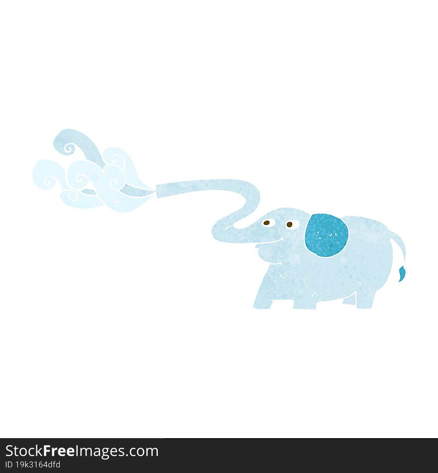 cartoon elephant squirting water