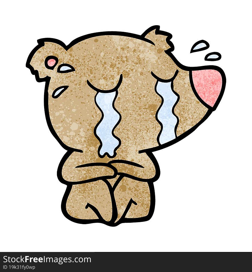 cartoon crying bear. cartoon crying bear