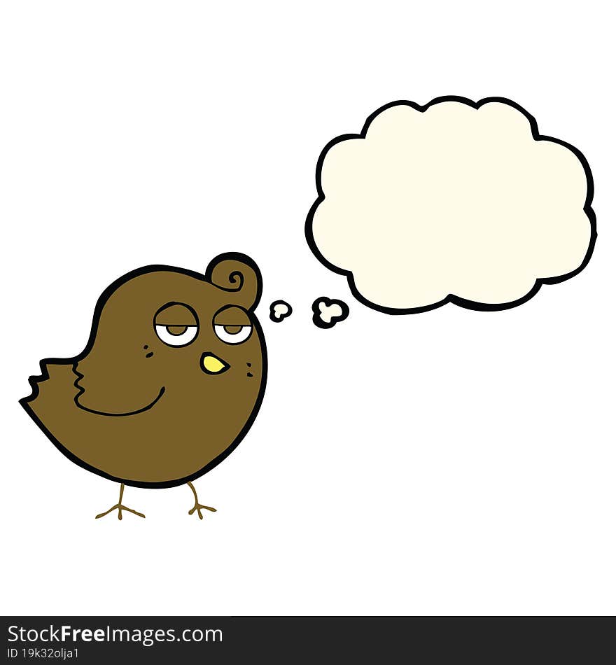 cartoon bird with thought bubble