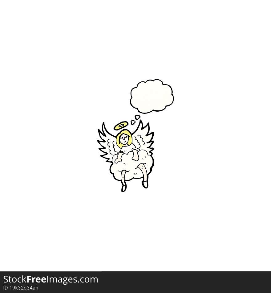 Angel On Cloud Cartoon