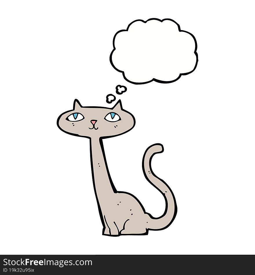 Cartoon Cat With Thought Bubble