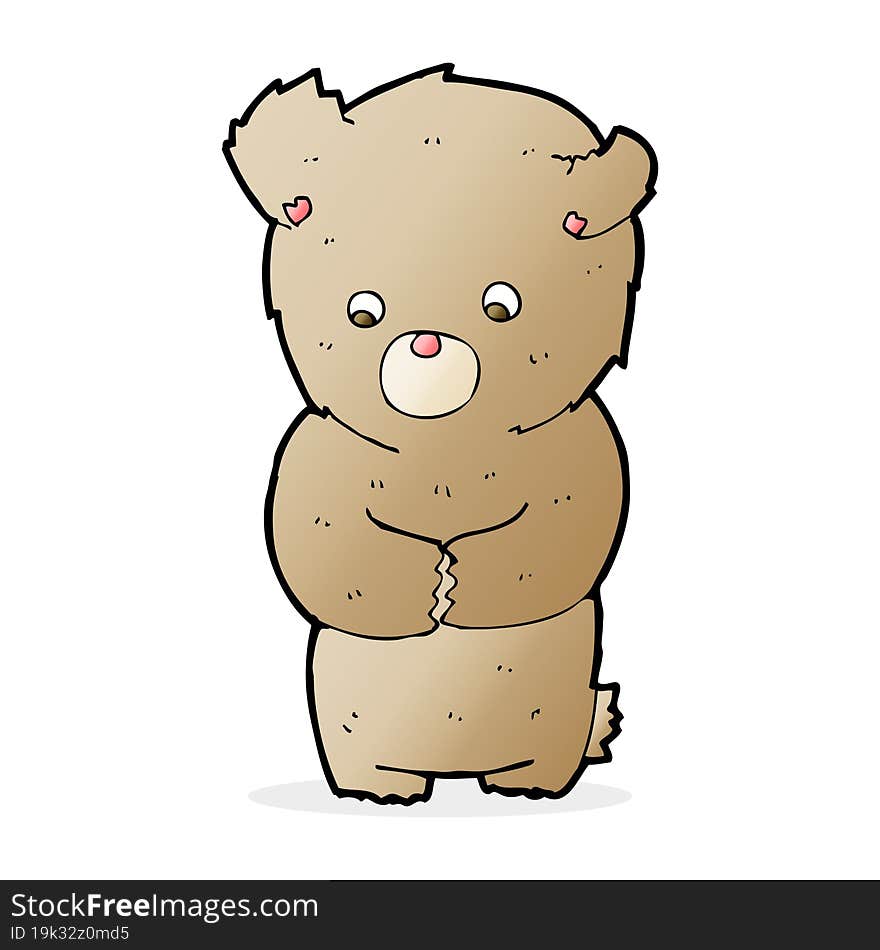 cartoon shy teddy bear