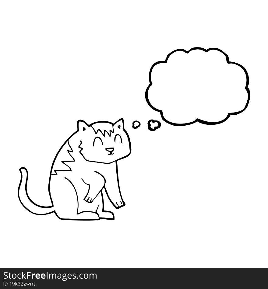 Thought Bubble Cartoon Cat