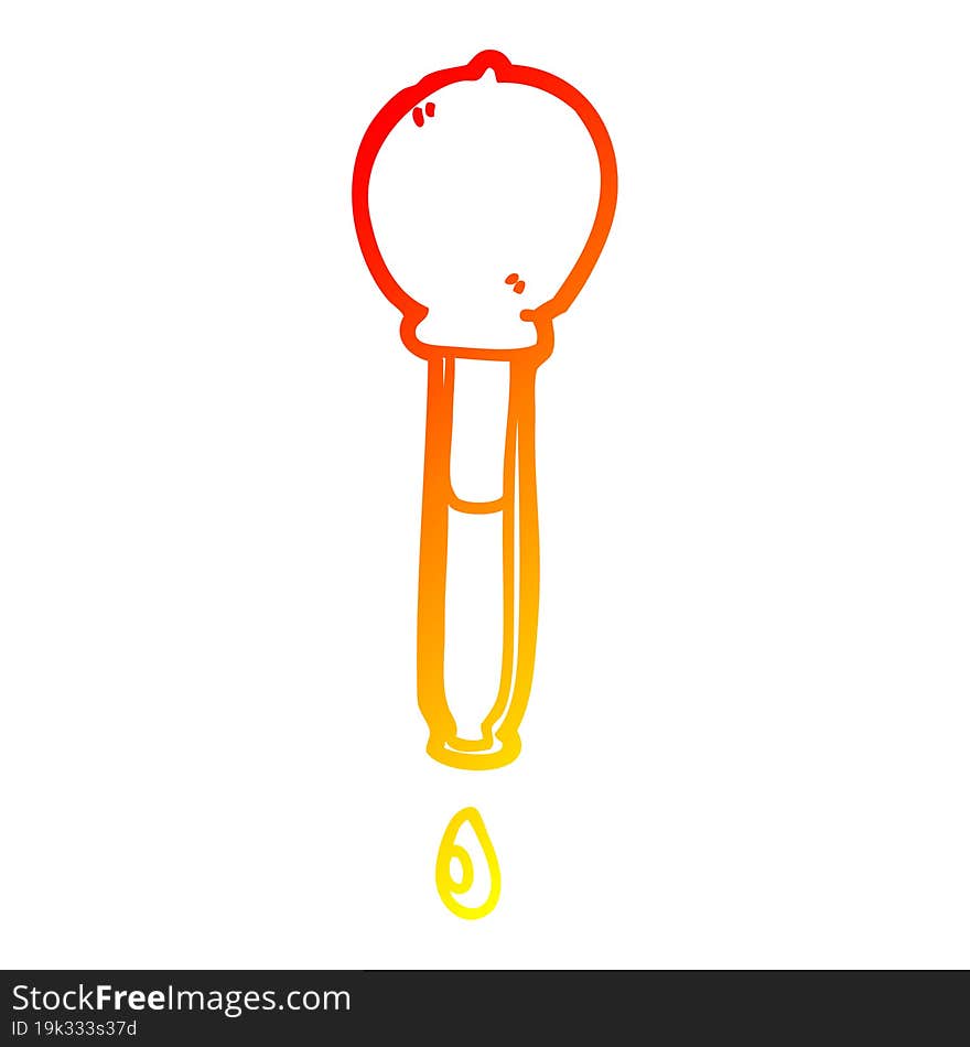 warm gradient line drawing of a cartoon pipette