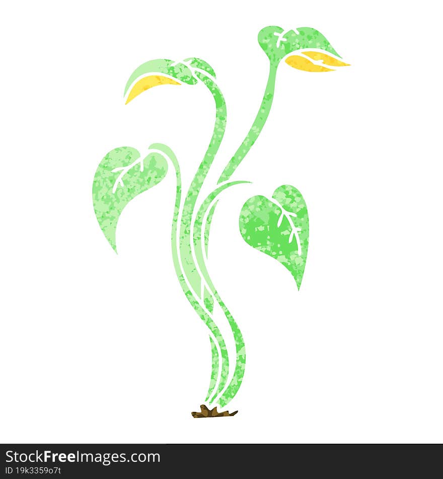 quirky retro illustration style cartoon plant