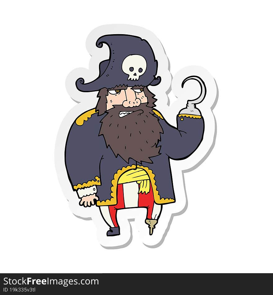 sticker of a cartoon pirate