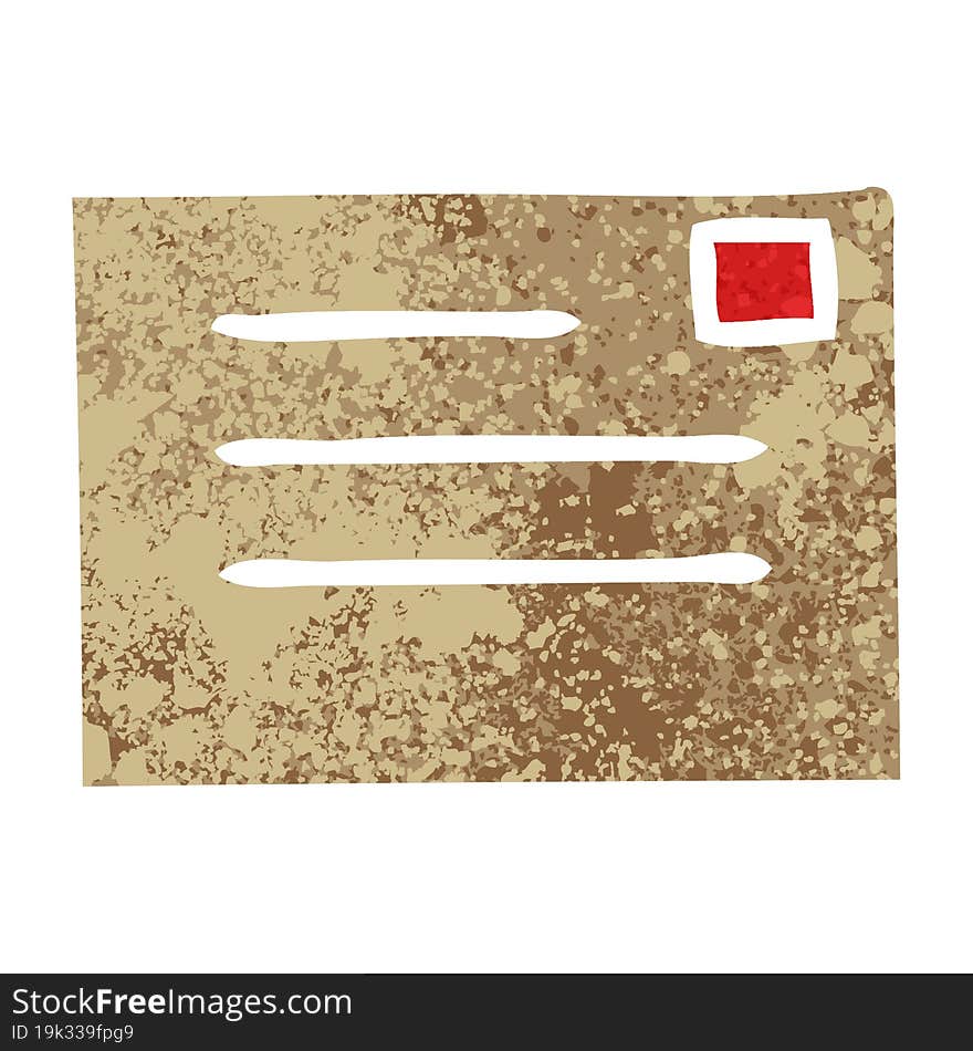 retro illustration style cartoon paper envelope