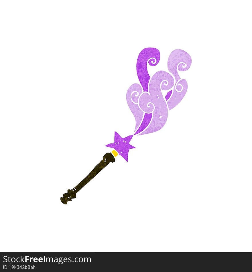 cartoon magic wand casting spell